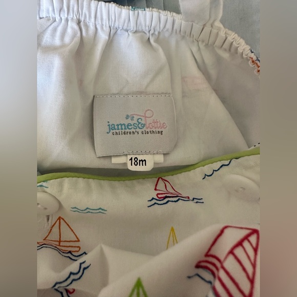 James and Lottie Baby Sunsuit - Boats Motif (18M) - Picture 4 of 4